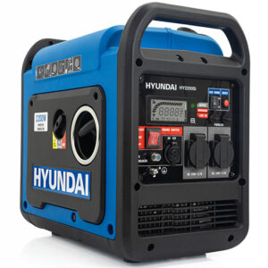 Lightweight, Quiet Running Hyundai 2200W / 2.2kW Petrol Inverter Generator, HY2250Si